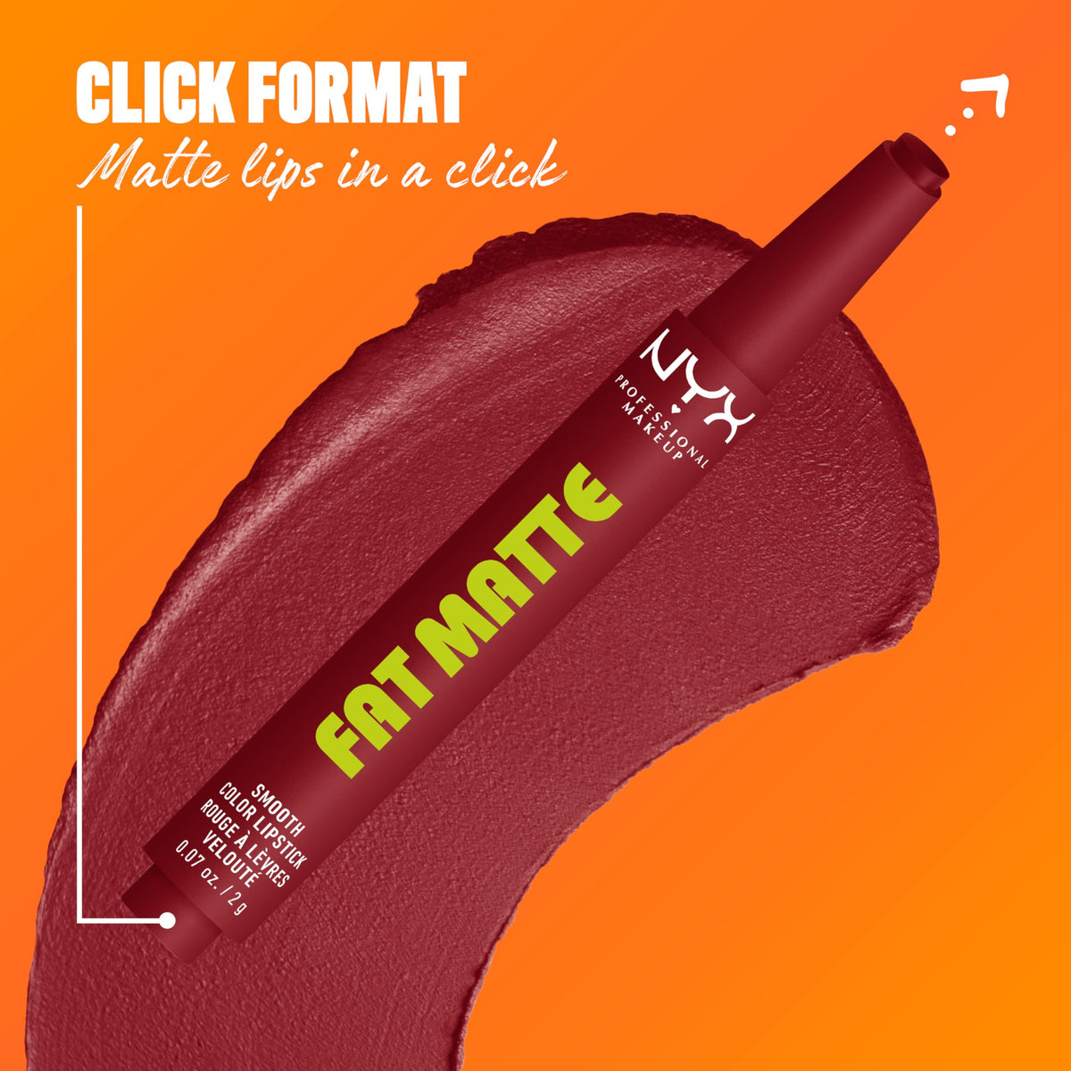NYX Fat Matte Lipstick Berry Smooth applied on lips