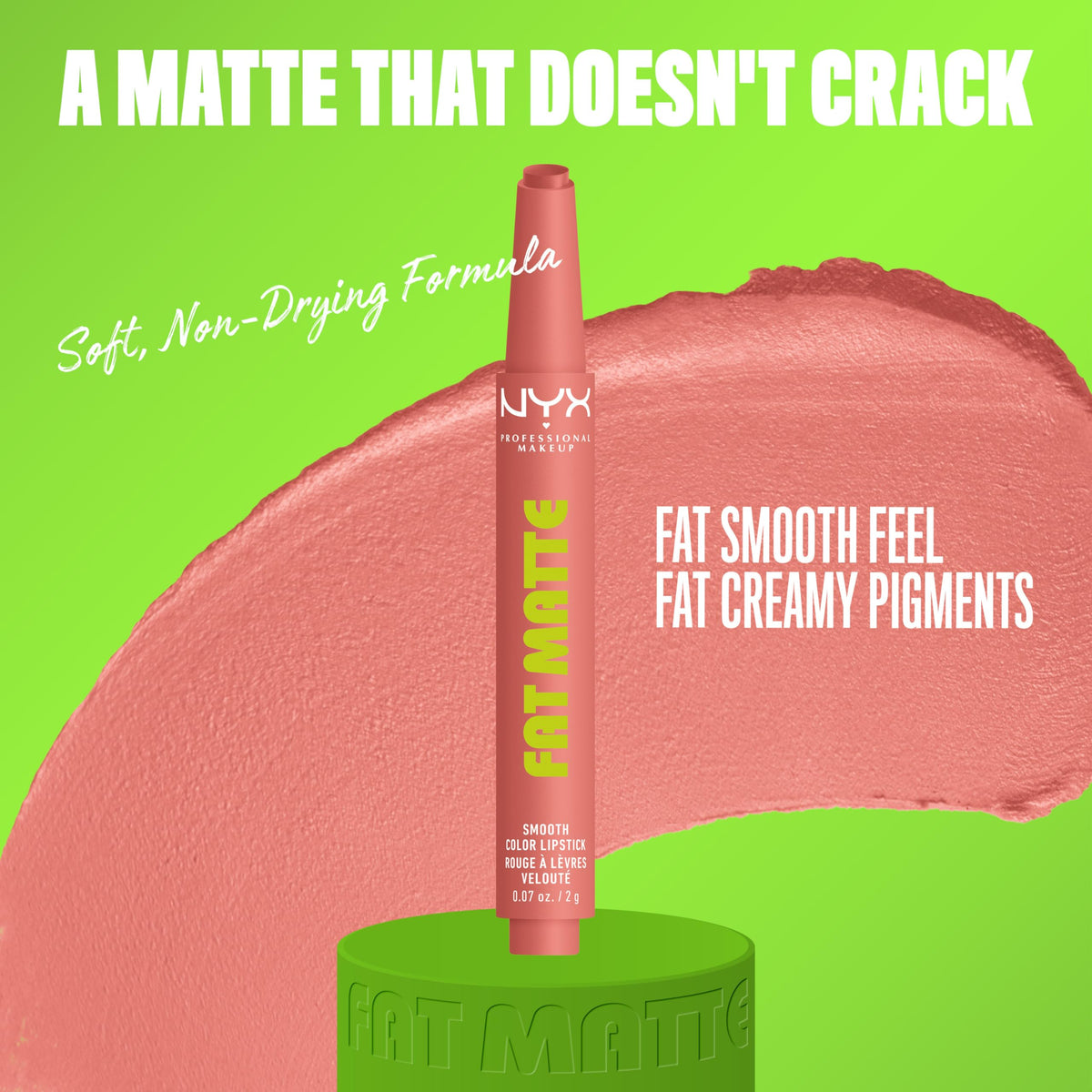 NYX Fat Matte Lipstick Cashmere Cutie swatch on skin