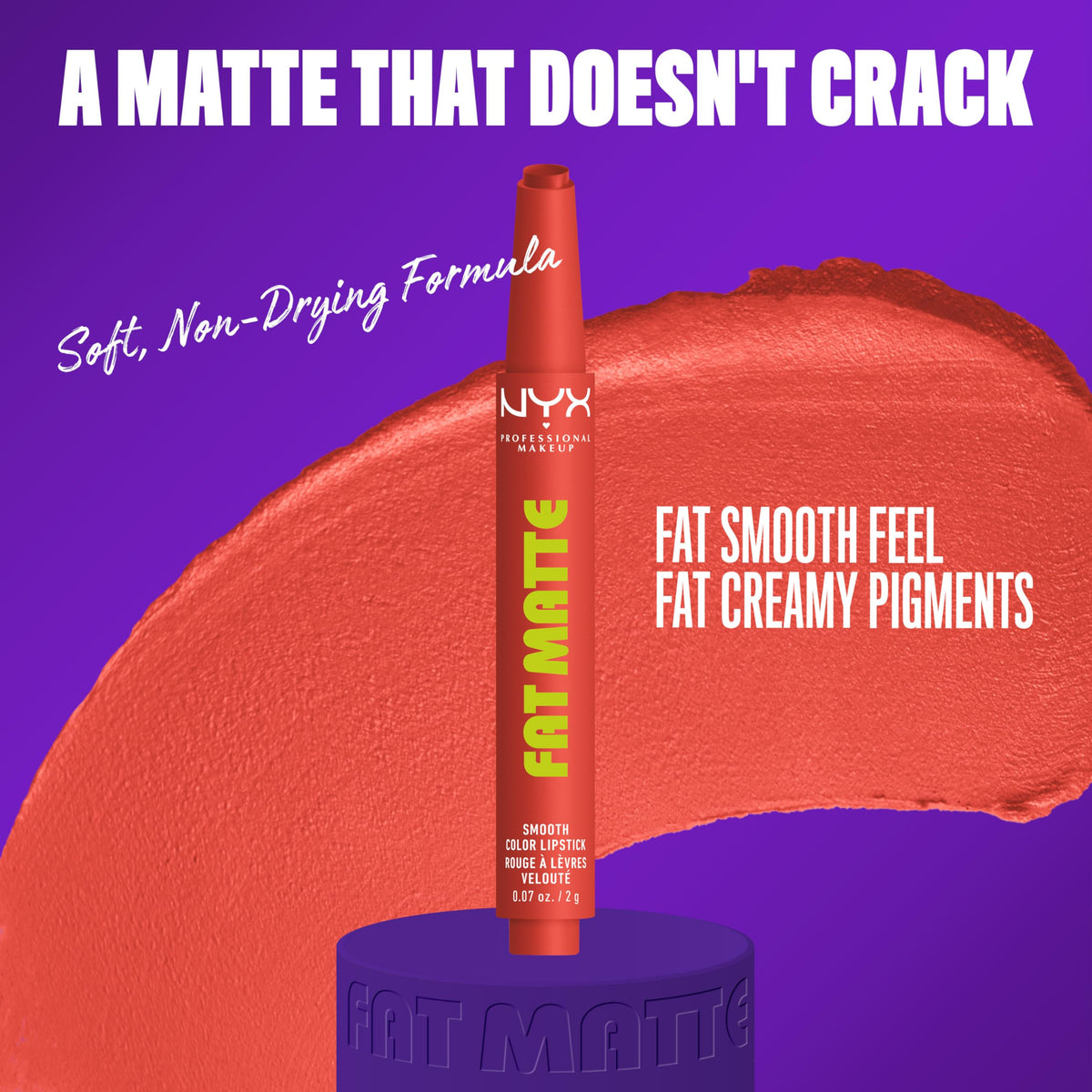 NYX Fat Matte Lipstick Coral Cuddlin' packaging