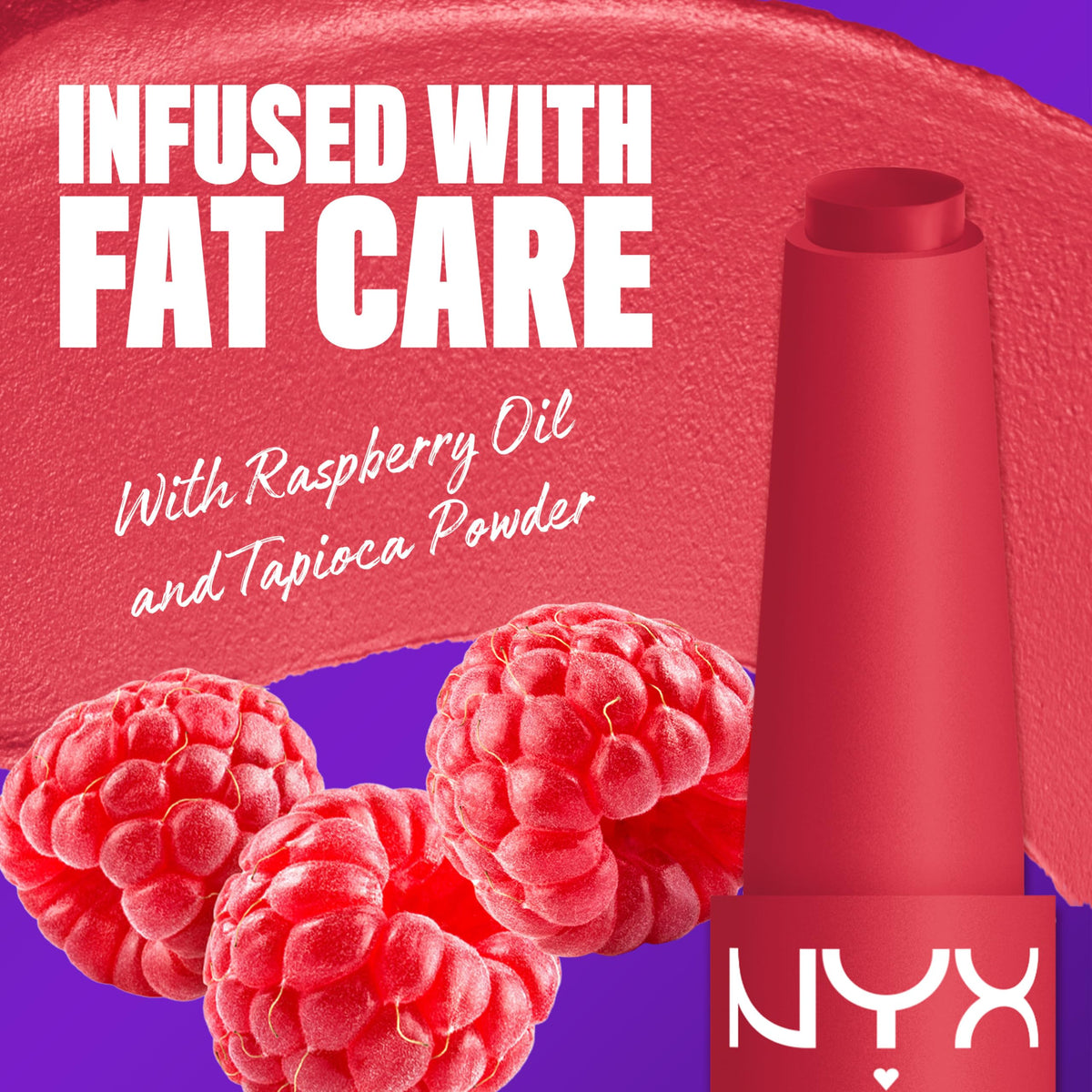 NYX Fat Matte Lipstick Flamingo Feather swatch on skin