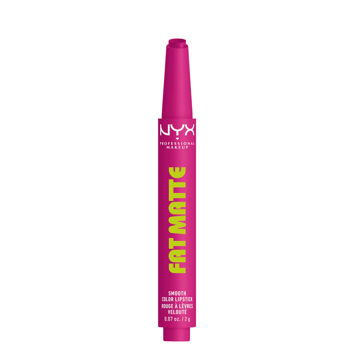 NYX Fat Matte Lipstick Fluffy Fuchsia front view