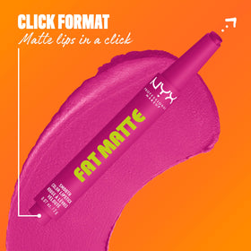 NYX Fat Matte Lipstick Fluffy Fuchsia on model