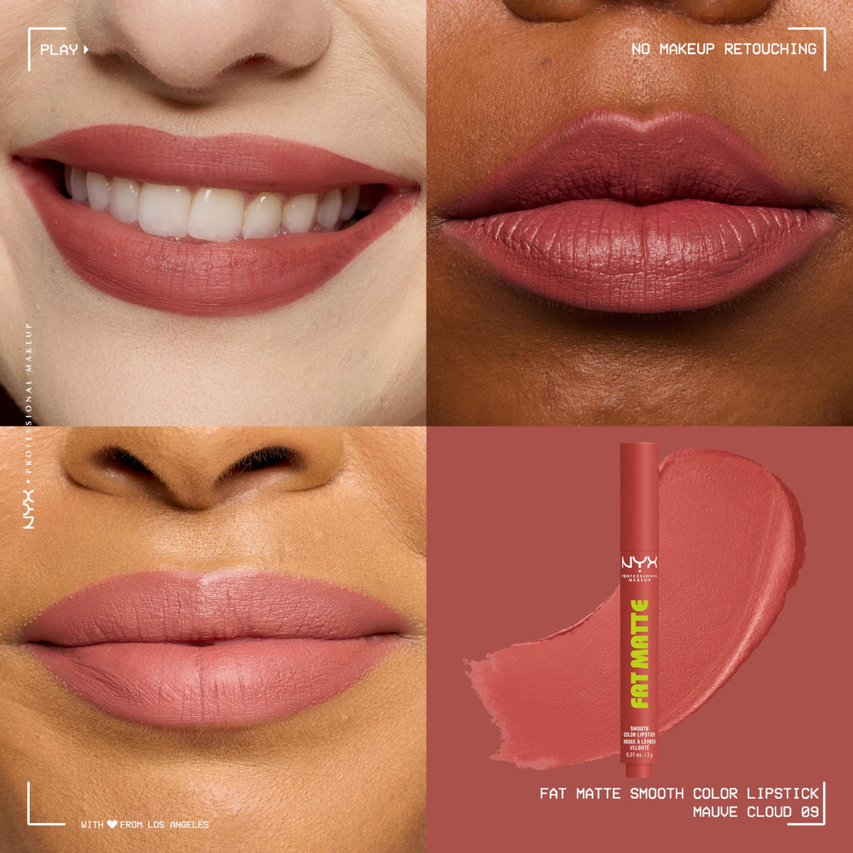 NYX Fat Matte Lipstick Mauve Cloud side view