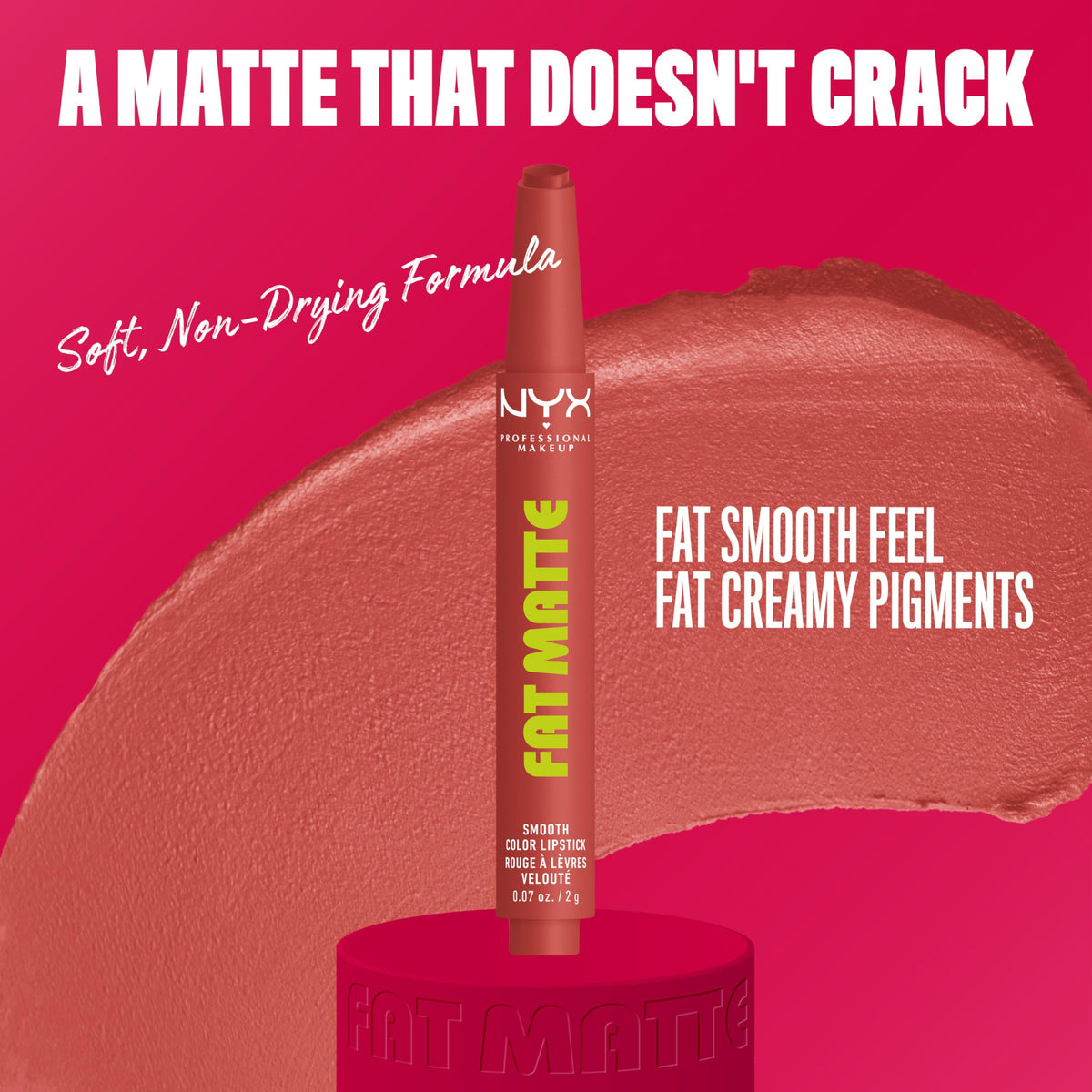 NYX Fat Matte Lipstick Mauve Cloud swatch on skin