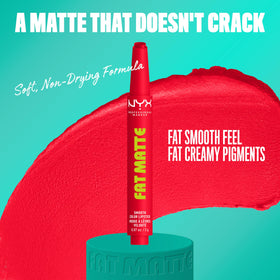 NYX Fat Matte Lipstick showing creamy texture and vibrant colour