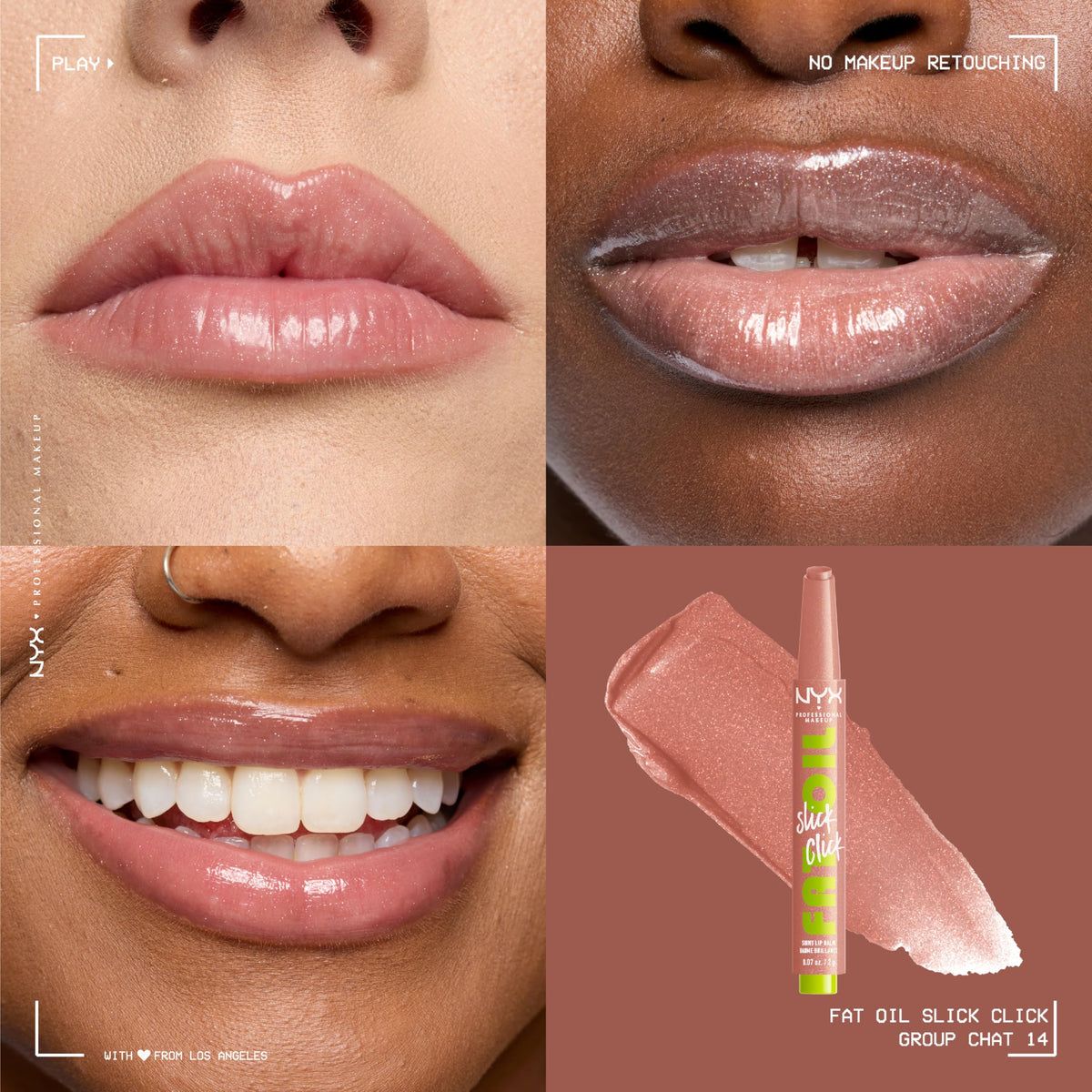 NYX Fat Oil Slick Click Lip Balm Group Chat (Nude) packaging