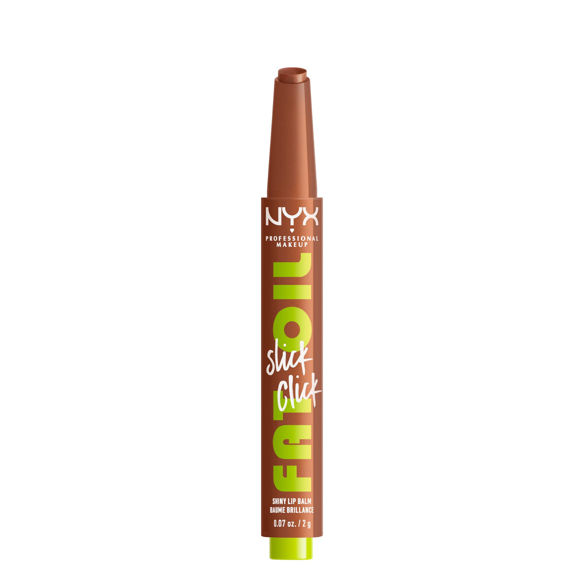 NYX Fat Oil Slick Click Lip Balm in Feedworthy Bronze front view