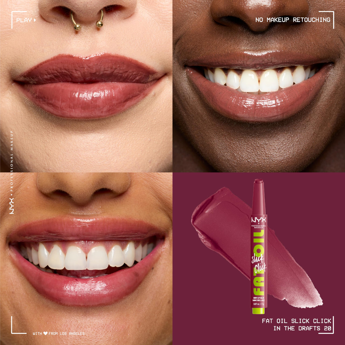 NYX Fat Oil Slick Click Lip Balm packaging and applicator