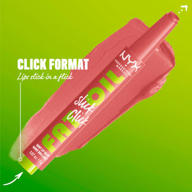 NYX Fat Oil Slick Click Lip Balm swatch on skin