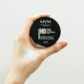 NYX HD Studio Finishing Powder packaging with translucent powder