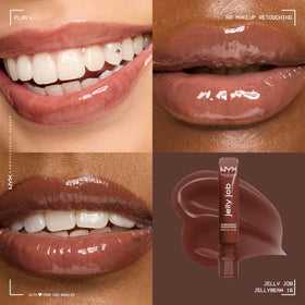 NYX Jelly Job Lip Gloss Chocolate Brown applicator