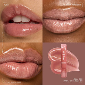 NYX Jelly Job Lip Gloss Honey, It's Jelly applicator close-up