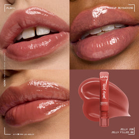 NYX Jelly Job Lip Gloss Spice Brown applicator