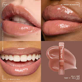 NYX Jelly Job Lip Gloss Toast N' Jelly applicator close-up