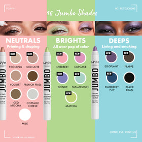 NYX Jumbo Eye Pencil Black Bean applied as eyeliner
