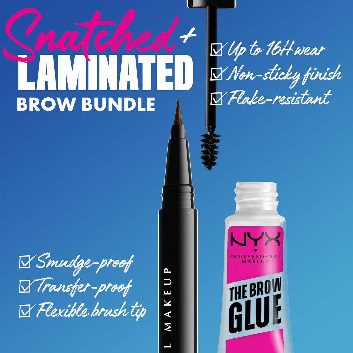 NYX Lift & Snatch Eyebrow Tint Pen Soft Brown with other brow products