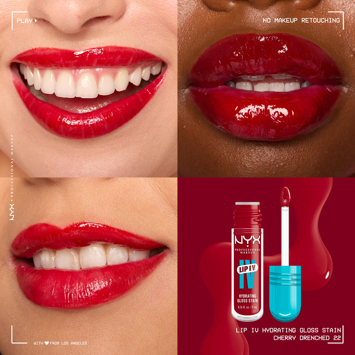 NYX Lip IV Cherry Drenched applicator close-up