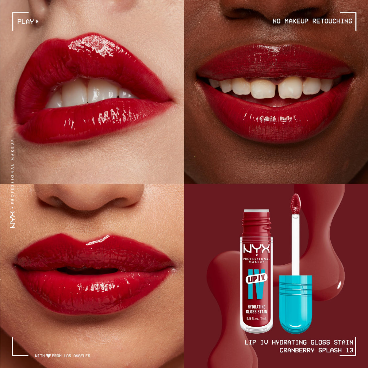 NYX Lip IV Hydrating Glossy Lip Stain Cranberry Splash packaging