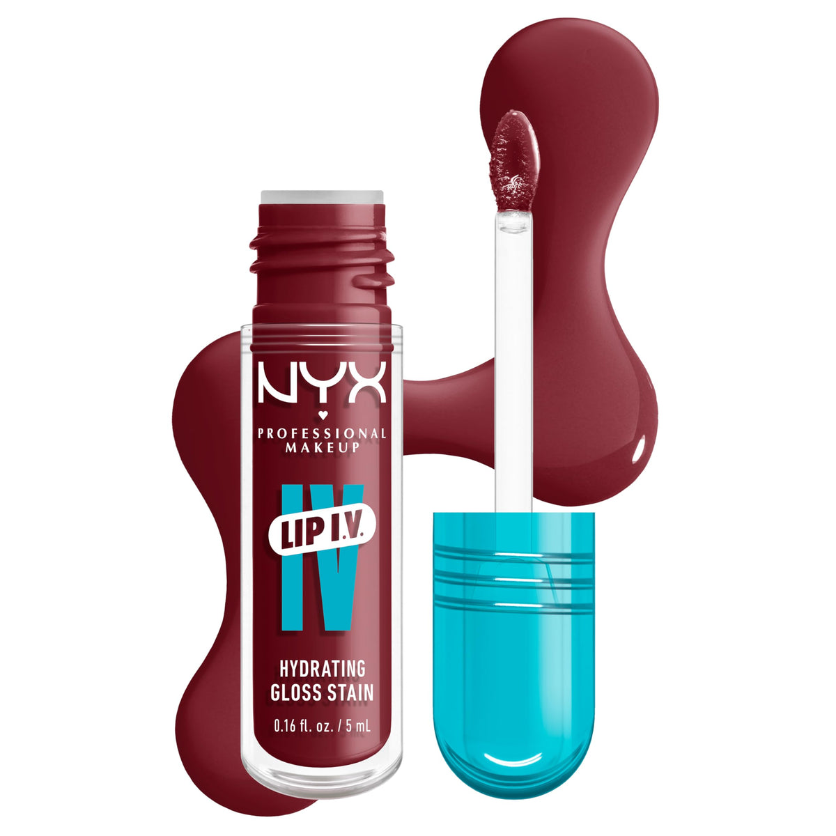 NYX Lip IV Hydrating Glossy Lip Stain Drippin In Rose front view