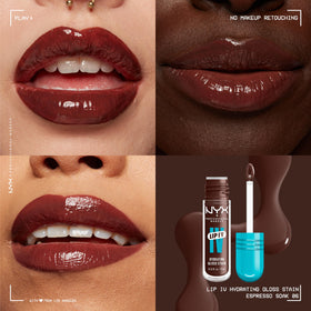 NYX Lip IV Hydrating Glossy Lip Stain Espresso Soak side view