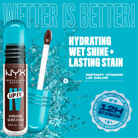 NYX Lip IV Hydrating Glossy Lip Stain Espresso Soak with applicator