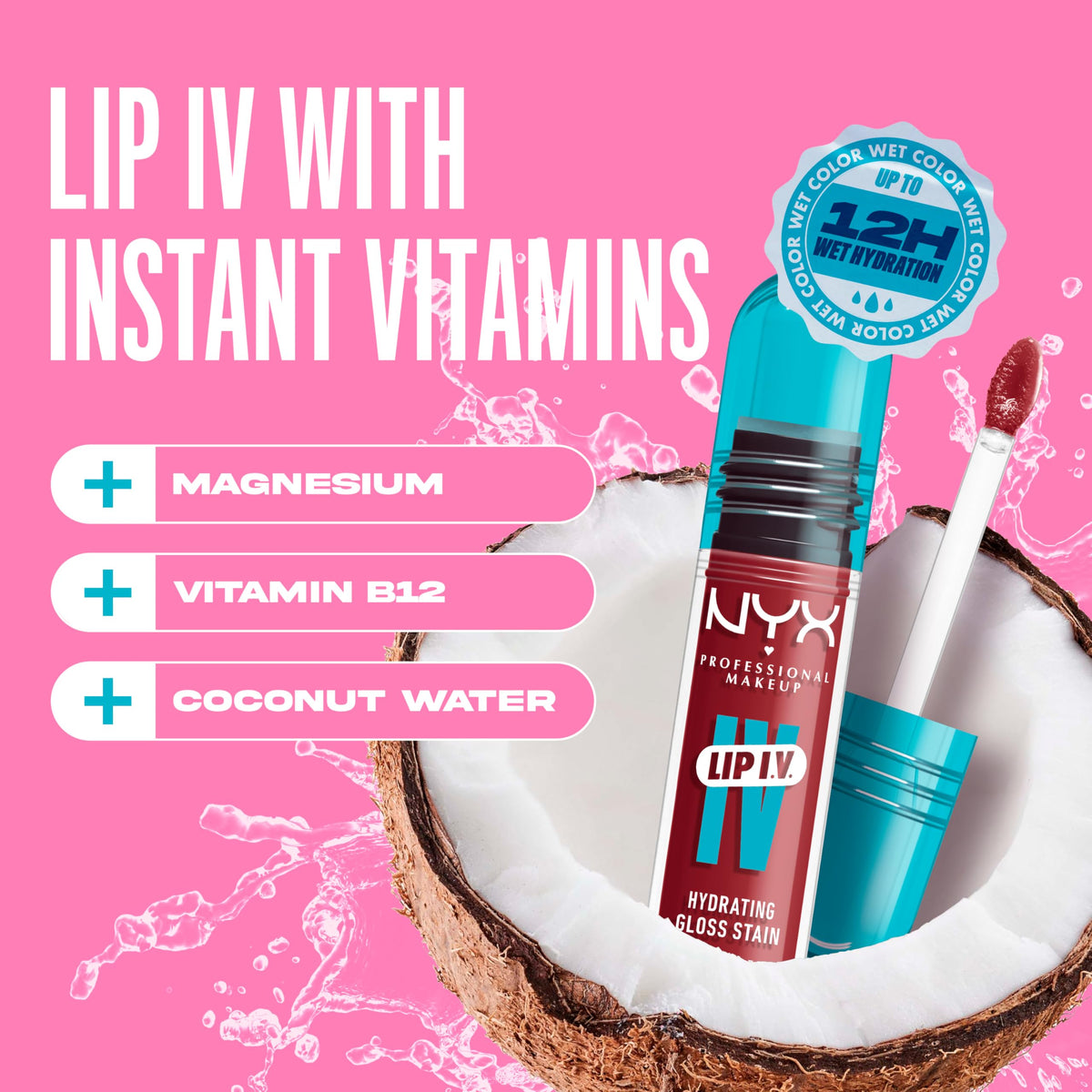NYX Lip IV Hydrating Glossy Lip Stain in a makeup setup