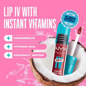 NYX Lip IV Hydrating Glossy Lip Stain in a makeup setup