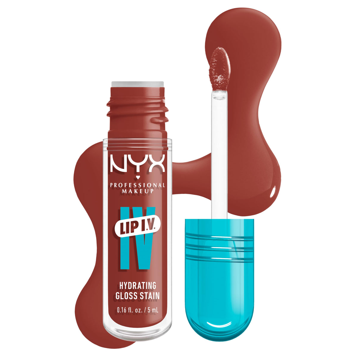 NYX Lip IV Hydrating Glossy Lip Stain in Drippin' Nude front view