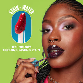 NYX Lip IV Hydrating Glossy Lip Stain in various shades display