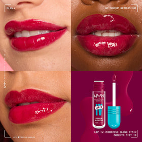 NYX Lip IV Hydrating Glossy Lip Stain Magenta Mist applicator close-up