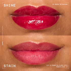 NYX Lip IV Hydrating Glossy Lip Stain packaging with ingredients