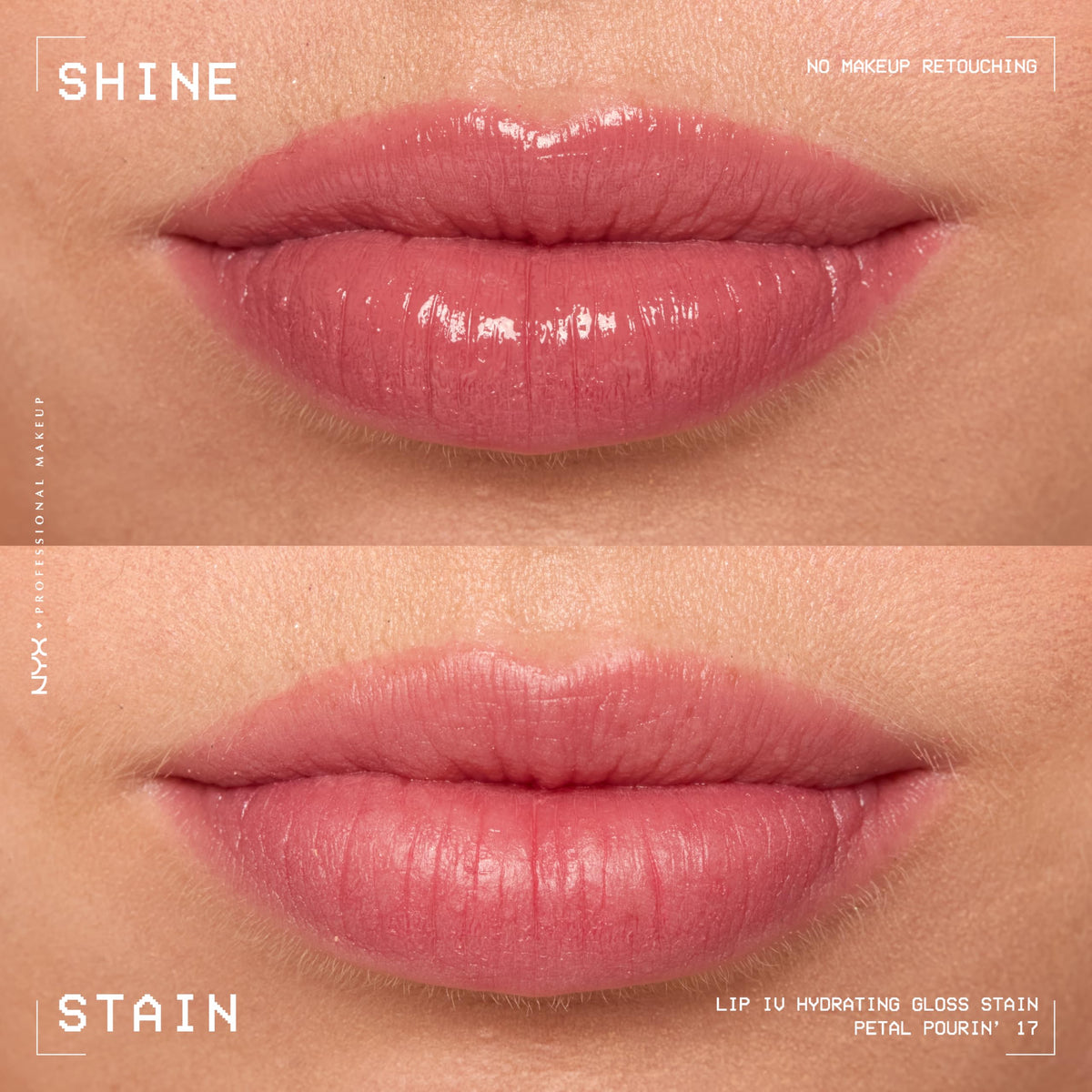 NYX Lip IV Hydrating Glossy Lip Stain Petal Pourin' with other lip products