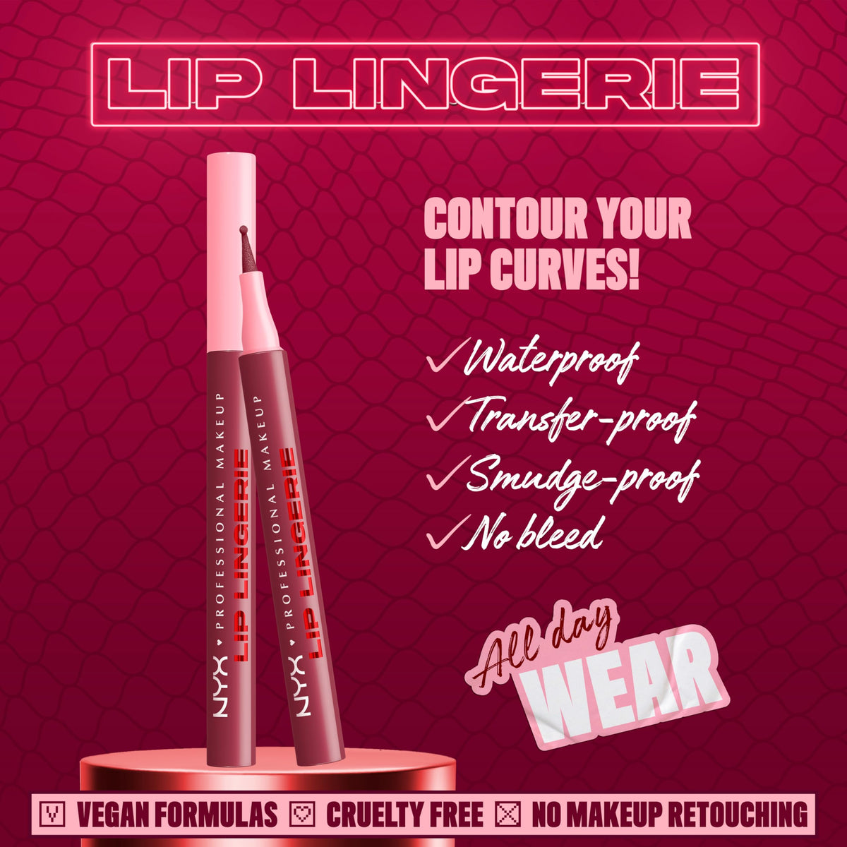 NYX Lip Lingerie Liner Stain Black Currant applicator close-up