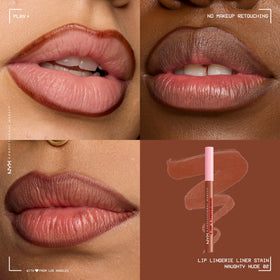 NYX Lip Lingerie Liner Stain Naughty Nude swatch on skin