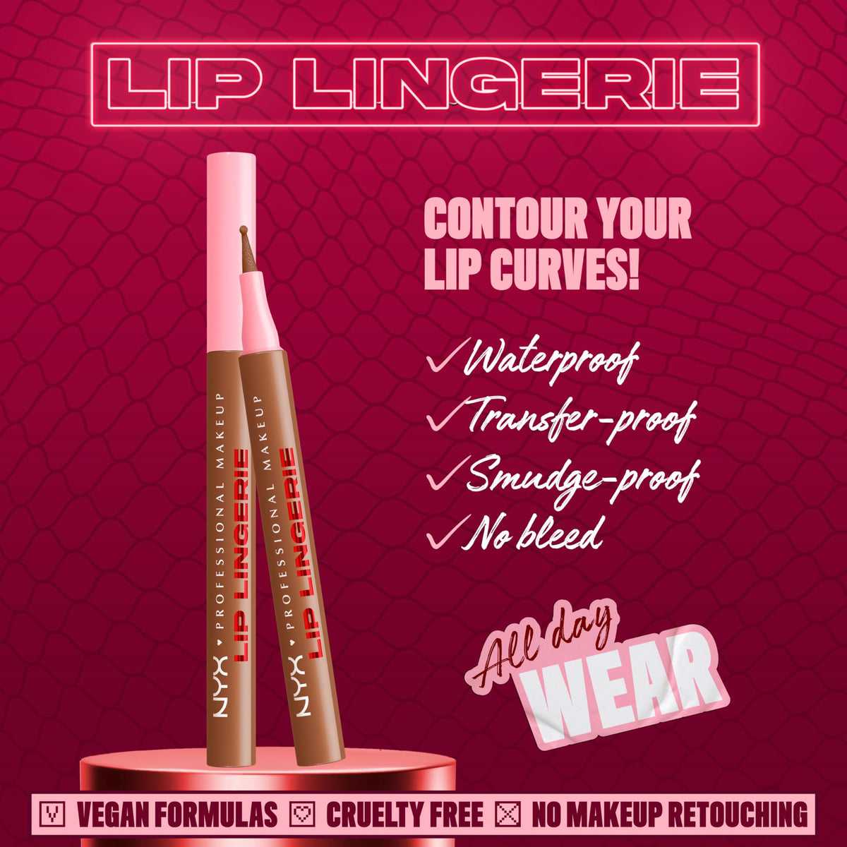 NYX Lip Lingerie Liner Stain Steamy Spice applicator tip