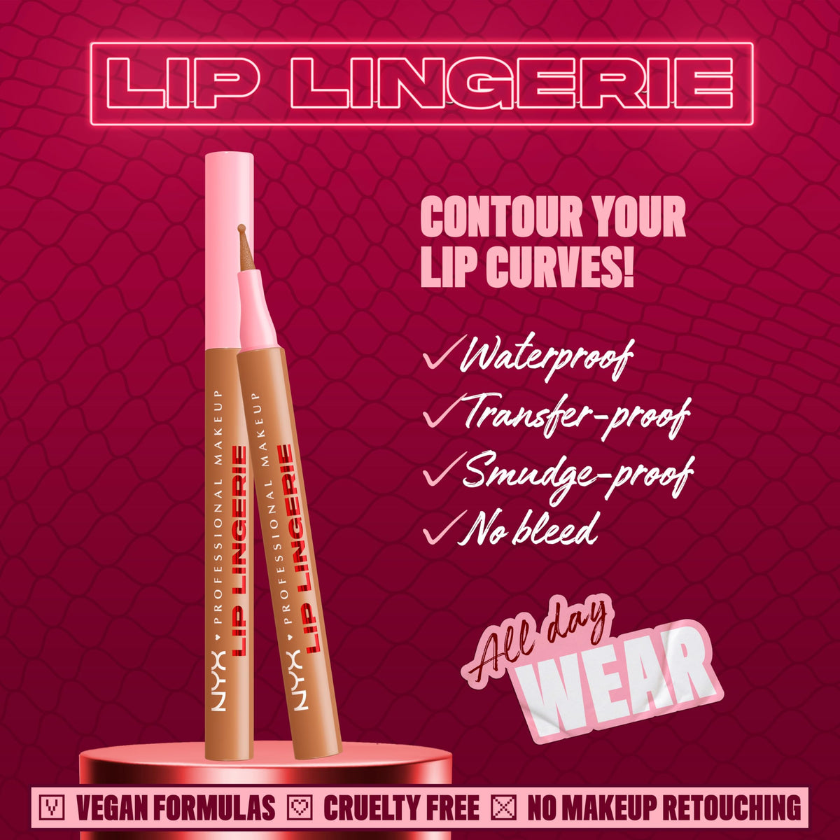 NYX Lip Lingerie Liner Stain Tease U Later applicator tip