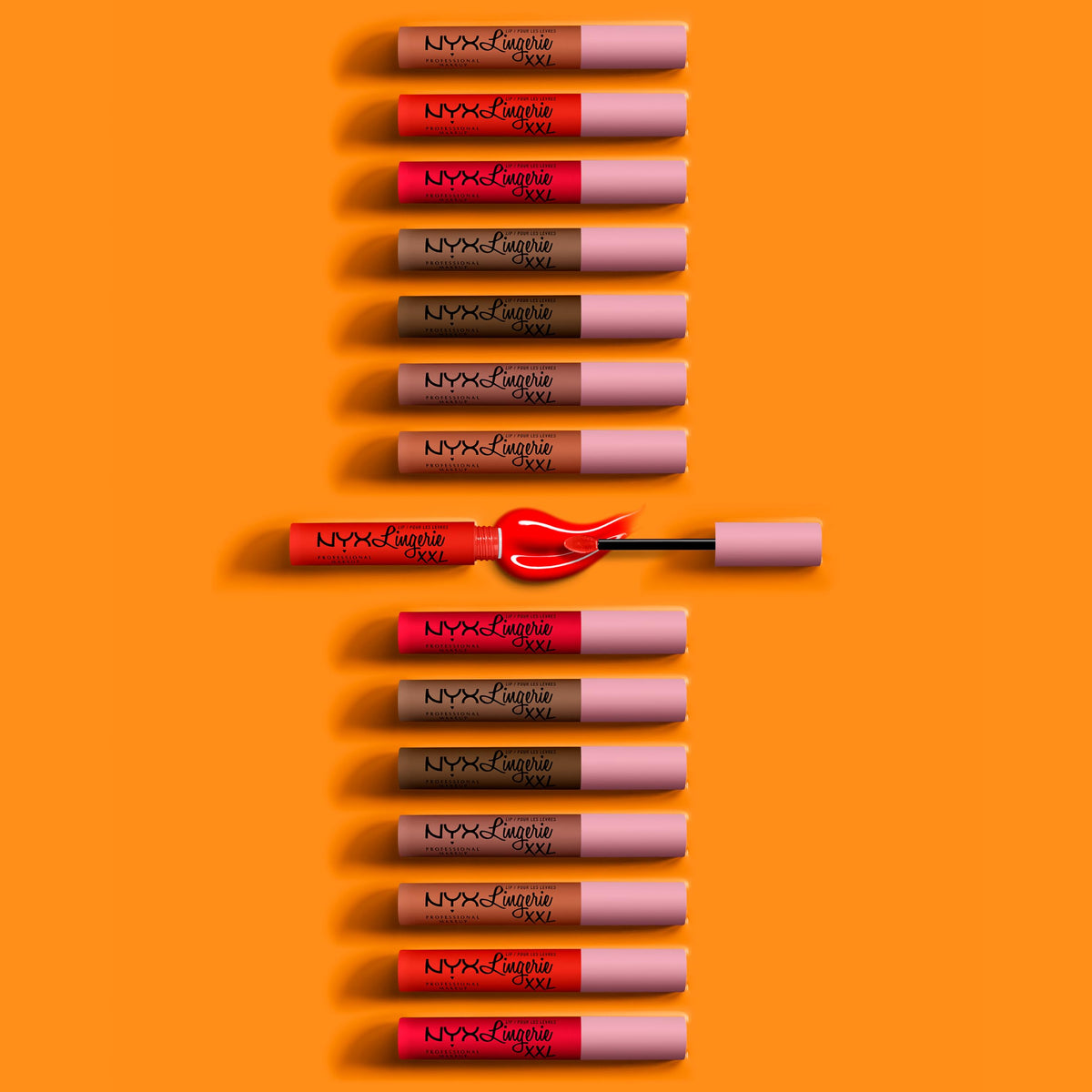 NYX Lip Lingerie XXL Matte Liquid Lipstick Candela Babe on vanity