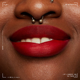NYX Lip Lingerie XXL Matte Liquid Lipstick On Fuego applicator close-up