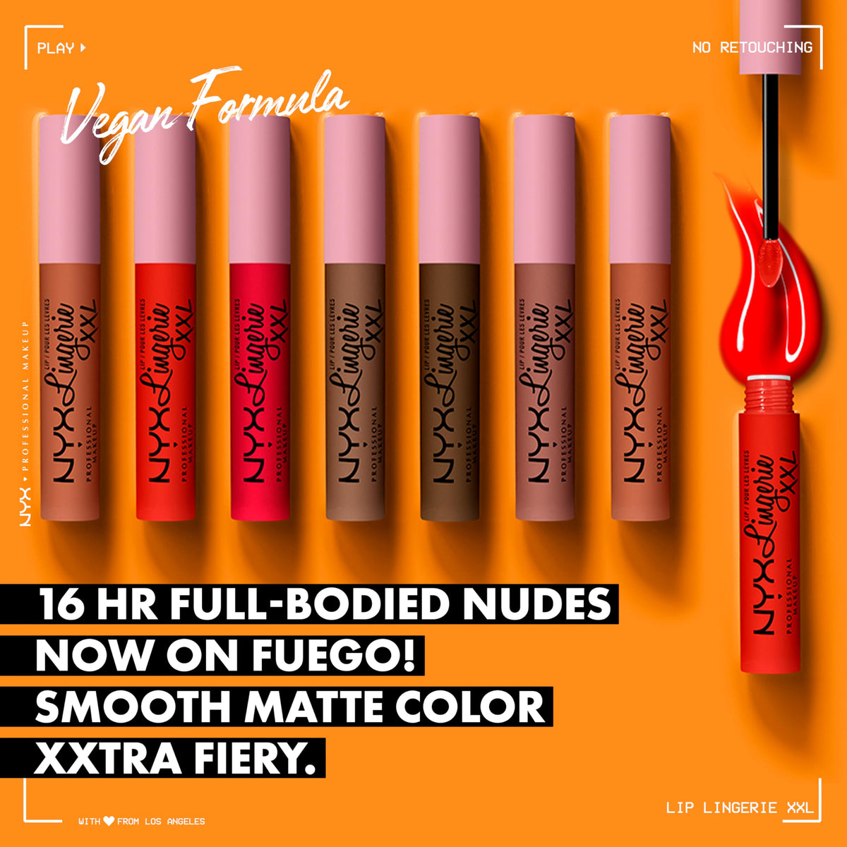 NYX Lip Lingerie XXL Matte Liquid Lipstick On Fuego swatch on skin