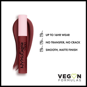NYX Lip Lingerie XXL Matte Liquid Lipstick Strip & Tease applicator close-up
