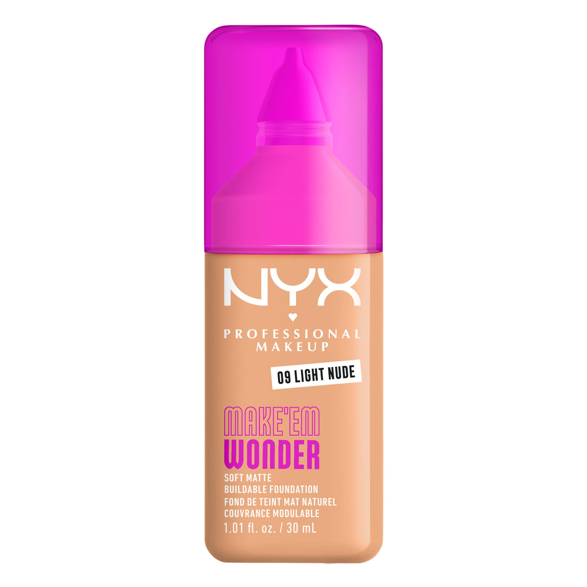 NYX Make 'Em Wonder Liquid Foundation 09 Light Nude front view