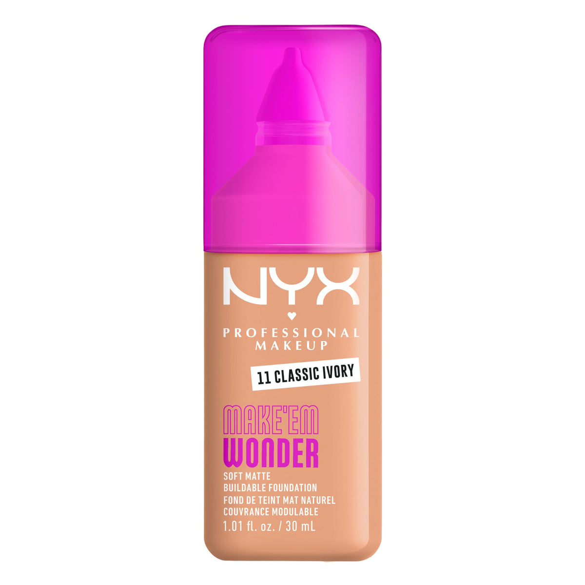 NYX Make 'Em Wonder Liquid Foundation 11 Classic Ivory front view