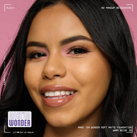 NYX Make 'Em Wonder Liquid Foundation 19 Warm Beige on vanity