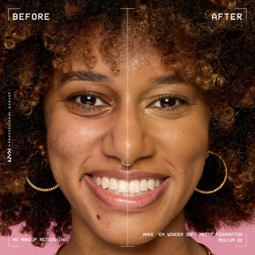 NYX Make 'Em Wonder Liquid Foundation 22 Medium texture on skin