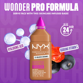 NYX Make 'Em Wonder Liquid Foundation 23 Golden Caramel packaging