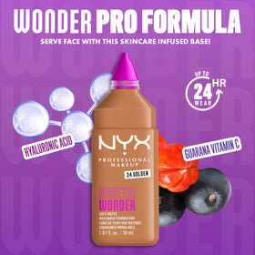 NYX Make 'Em Wonder Liquid Foundation 24HR packaging