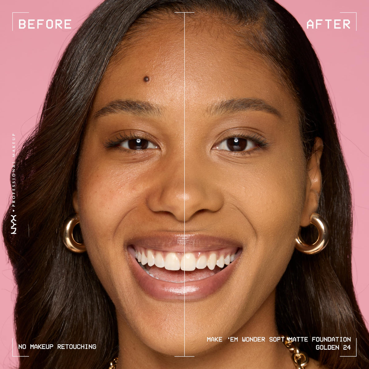 NYX Make 'Em Wonder Liquid Foundation 24HR texture on skin