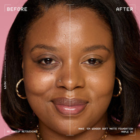 NYX Make 'Em Wonder Liquid Foundation 31 Maple texture on skin