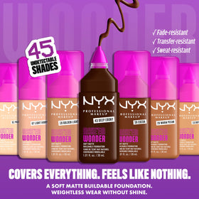 NYX Make 'Em Wonder Liquid Foundation 34 Mahogany bottle with cap