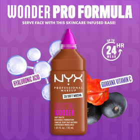 NYX Make 'Em Wonder Liquid Foundation 35 Soft Mocha applied on skin